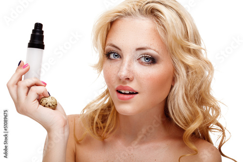 Photo: blonde woman pure closeup portrait blonde woman pure closeup portrait