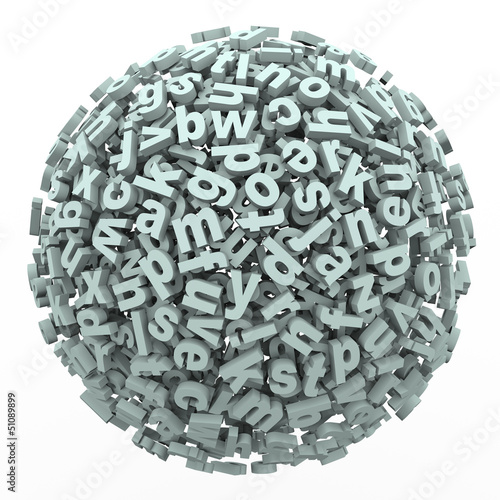 Illustration: Letter Sphere of Fonts and Typography Reading Learning Letter Sphere of Fonts and Typography Reading Learning