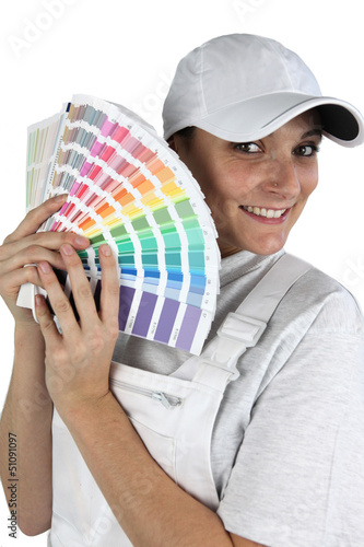 Photo: Painter with a palette of colours to choose from Painter with a palette of colours to choose from