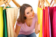 Young Girl Chooses Fabric For ...