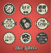 Vector Set: VIntage Dice and Craps Labels and Icons
