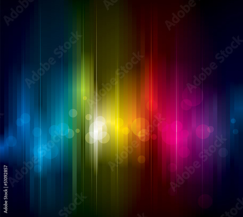 Vector: Abstract colorful light on dark background. Abstract colorful light on dark background.