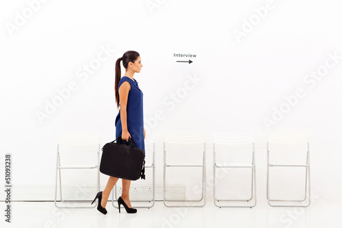 Photo: businesswoman going for job interview businesswoman going for job interview