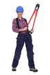 woman with pliers