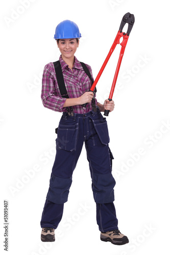 Photo: woman with pliers woman with pliers