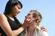 Photo: woman about to kiss a man woman about to kiss a man