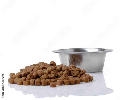 Photo: dog food isolated on white background dog food isolated on white background