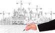 hand writing and buiding construction