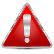 sign of danger  of red color on a white background