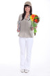 Foto: Woman delivering flowers Woman delivering flowers