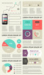 Elements of Infographics with buttons and menus