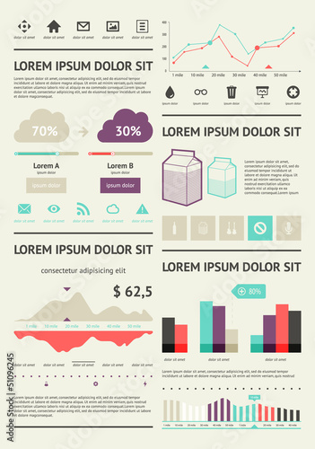 Vector: Elements of Infographics with buttons and menus Elements of Infographics with buttons and menus