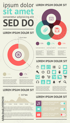 Vector: Elements of Infographics with buttons and menus Elements of Infographics with buttons and menus