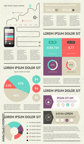 Vector: Elements of Infographics with buttons and menus Elements of Infographics with buttons and menus