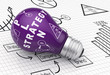 Light bulb with business graph