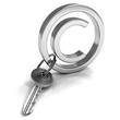 Copyright Concept Metallic Symbol with Safety Key
