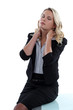 Female executive with neckache