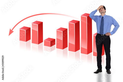 Photo: Stress businessman making a loss Stress businessman making a loss
