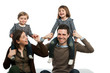 Happy family playing around.