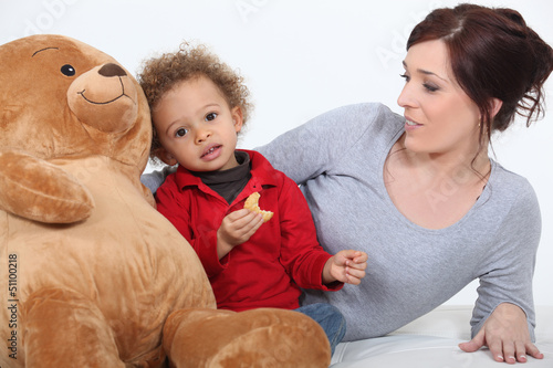Photo: mother spending time with her son mother spending time with her son