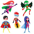 Superhero cartoon vector characters