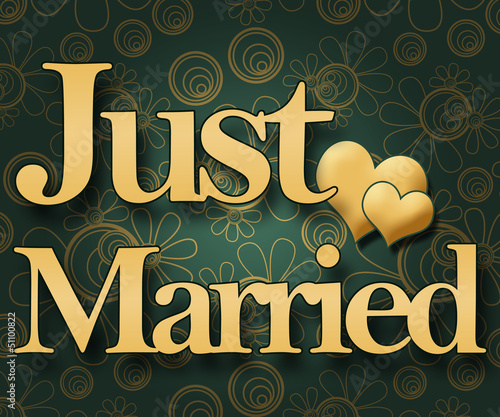 Illustration: Just Married - Green Floral Just Married - Green Floral
