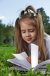 beauty girl  read book outdoors