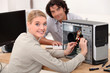 portrait of a female technician