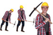 Construction worker with a pickaxe
