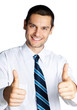 Businessman with thumbs up, isolated