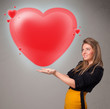 Young Lady Holding Lovely 3d R...