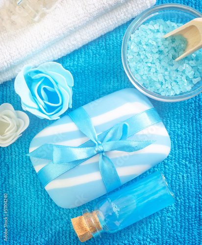 Photo: sea salt,soap and oil sea salt,soap and oil
