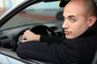 Man driving a car