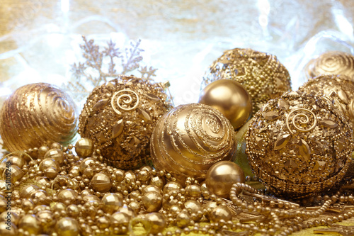 Photo: gold christmas balls gold christmas balls