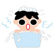 浴槽につかる男の子