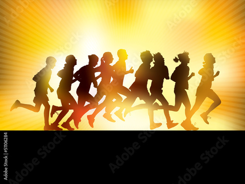 Vector: Running people Running people