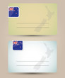 Illustration: business card with flag and map of New Zealand business card with flag and map of New Zealand