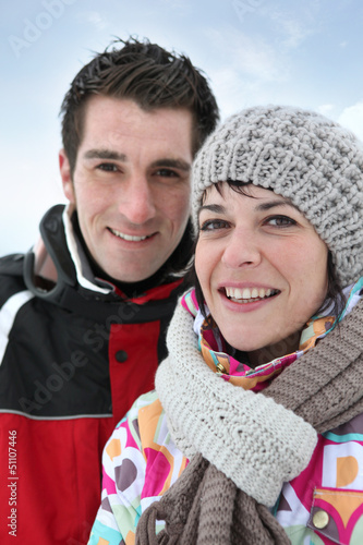 Photo: Couple wrapped up warm Couple wrapped up warm
