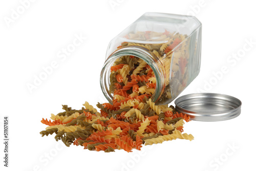 Photo: Pasta falling from jar Pasta falling from jar