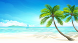 Tropical beach. Vector