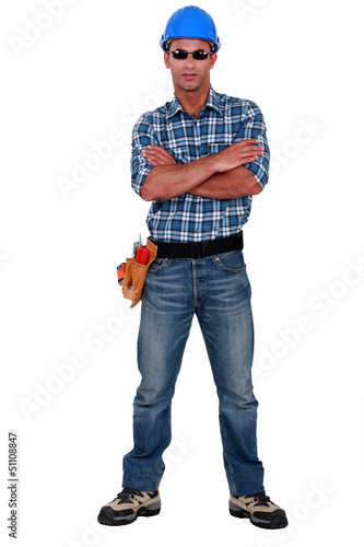 Photo: Confident builder wearing sunglasses Confident builder wearing sunglasses