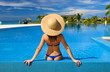 Woman at poolside
