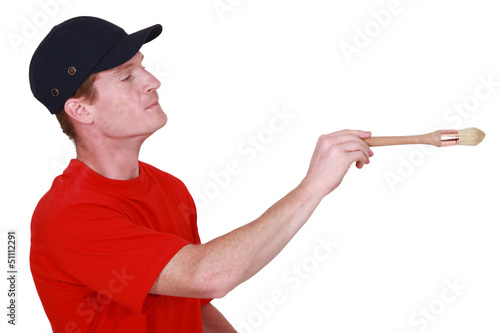 Photo: Painter with brush Painter with brush