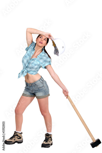 Photo: Woman with a sledgehammer Woman with a sledgehammer
