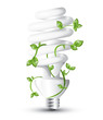 Fluorescent lightbulb with swirling plant