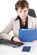 Businesswoman examination of documents