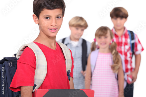 Photo: Children on the first day of school Children on the first day of school