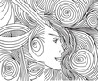 Vektor: Abstract sketch of woman face. Vector illustration. Abstract sketch of woman face. Vector illustration.