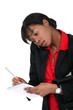 Afro-American secretary on the phone