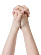 female teen hand praying